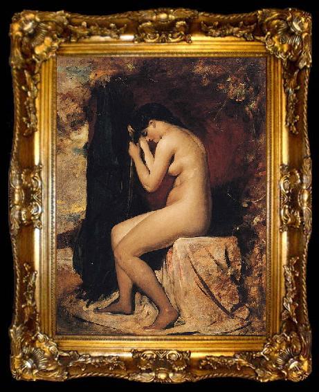 framed  William Etty Seated Female Nude, ta009-2
